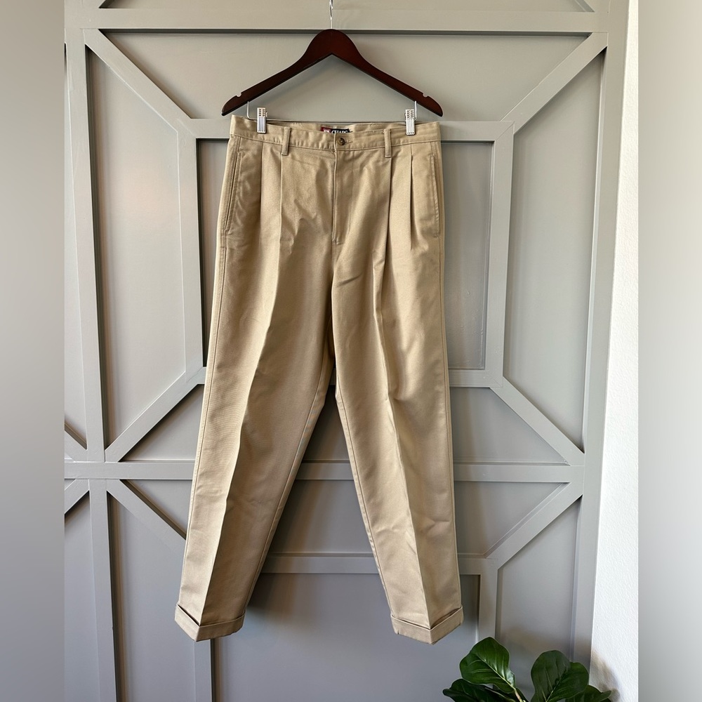 Men’s Polo Ralph Lauren Pleated Cuffed Khaki Pants Size 33 x 30